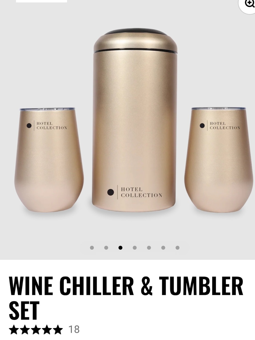 Hotel Collection Taupe Wine Chiller and Two Tumblers Set